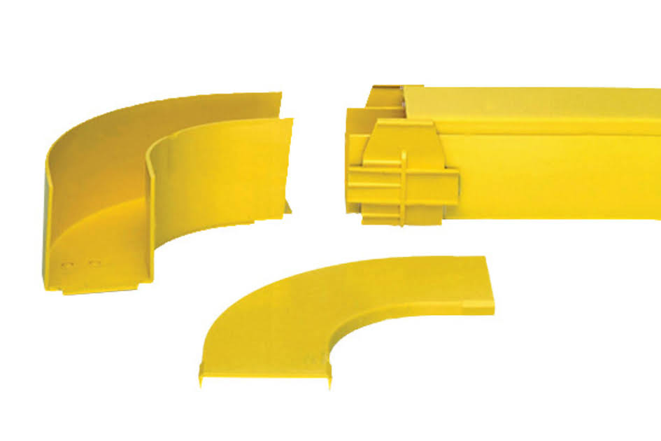 Walker & Associates, Inc FGS-MH9A-C - Duct, Fiber, Horizontal 90 Degree Elbow, 2"x2" W/ Cover, Yel