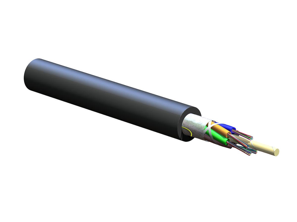 57-units min. CommScope  48 Fiber, Indoor/outdoor, Single-mode, Loose-tube, Riser Rat - R-048-LN-8W-F12BK25D