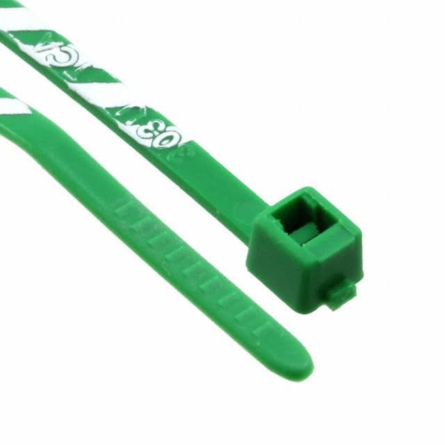 250-units min. Premier  Cable Tie 4in 18lb Striped Grn - T18R5-10K2