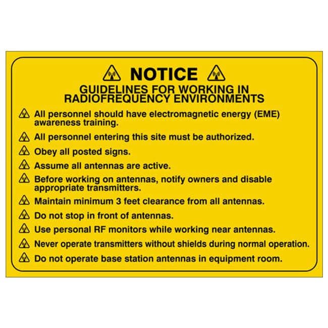 10-units min. Accuform  ACCUFORM NOTICE SIGN FOR RADIOFREQUENCY - GMA812