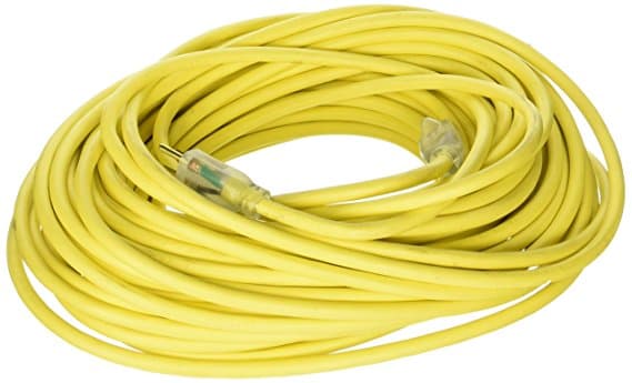 3-units min. US Wire & Cable  "YELLOW SJTW 15A LIGHTED CORDSET 12/3 100'" - 74100