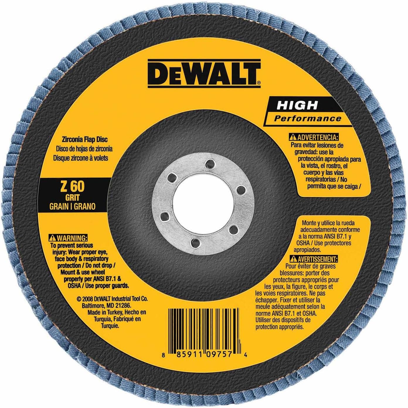 12-units min. Black & Decker  4 1/2"x7/8" Z40 T27 Flap Disc - DW8351