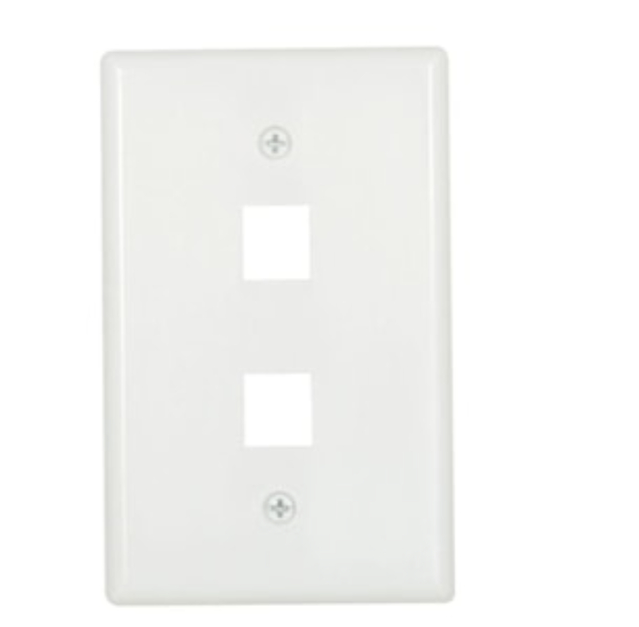 122-units min. Perfectvision  Modular Double Wall Plate (white) - PVCATMWP2WHT