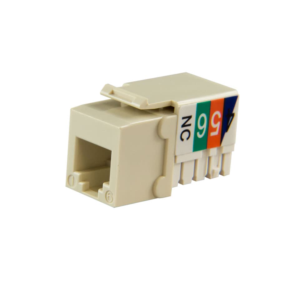 54-units min. Structured Cable Products, Inc.  Cat3 Voice Keystone Jack, Ul Listed - Almond- 1ea/bag - 103-AL