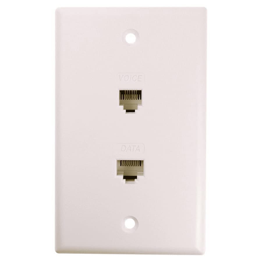 17-units min. Structured Cable Products, Inc.  Cat3 Jack (voice) + Cat5 Jack - Wall Plate - Single Gang - White - 10 Ea/per Pack - 122-WT