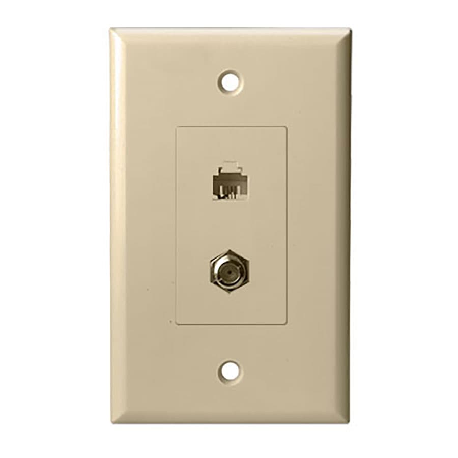 66-units min. Structured Cable Products, Inc.  4c Telephone + Catv F-type - Decorator Style Wall Plate & Insert, Ul - Ivory- 10 Each/per Pack - 240D-IV