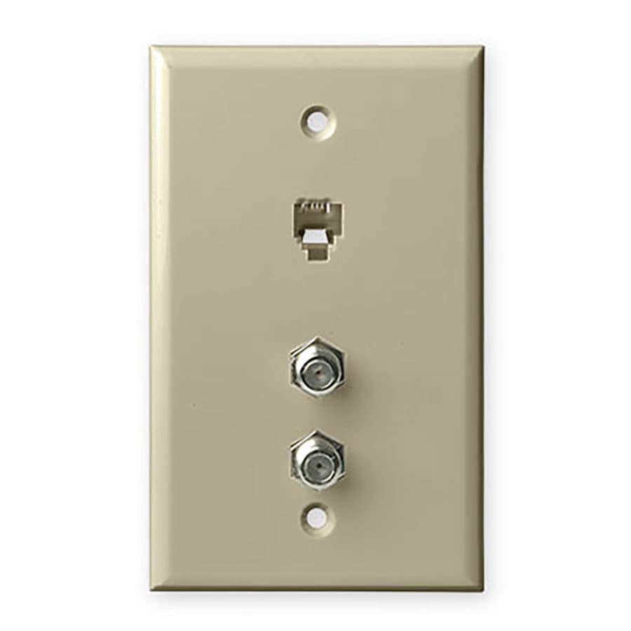 76-units min. Structured Cable Products, Inc.  4c Telephone + 2x Catv F-type - Wall Plate - Ivory - 10 Ea/per Pack - 238-IV