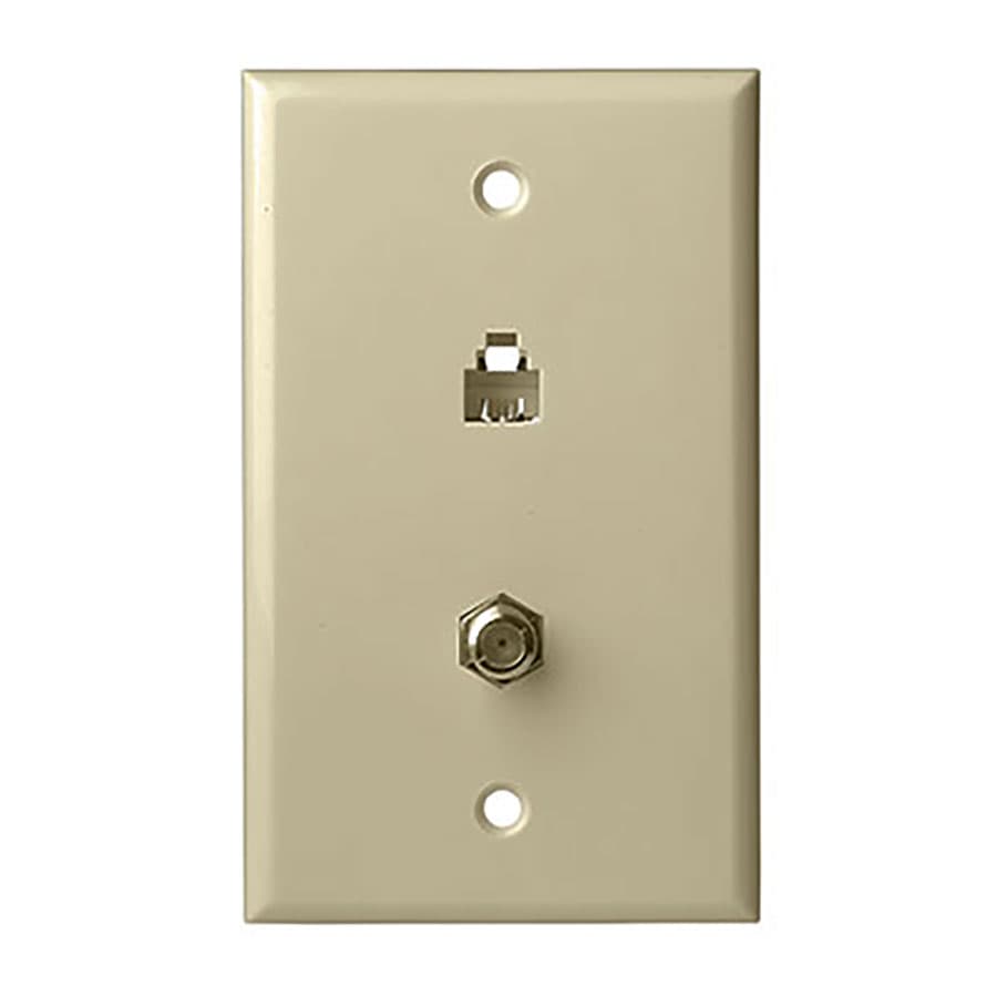 91-units min. Structured Cable Products, Inc.  4c Telephone + Catv F-type - Wall Plate - Almond - 10 Ea/per Pack - 240-AL