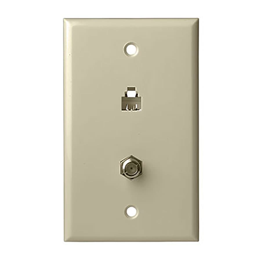 91-units min. Structured Cable Products, Inc.  4c Telephone + Catv F-type - Wall Plate - Ivory - 10 Ea/per Pack - 240-IV