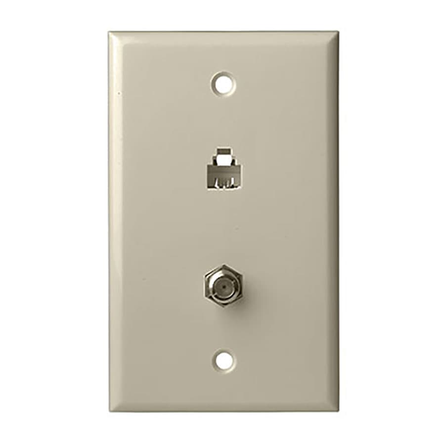 91-units min. Structured Cable Products, Inc.  4c Telephone + Catv F-type - Wall Plate - Light Almond - 10 Ea/per Pack - 240-LA