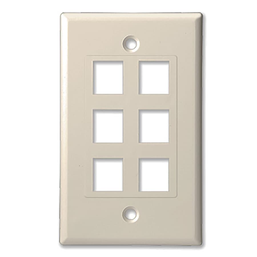 143-units min. Structured Cable Products, Inc.  6 Port Insert + Decorator Style Wall Plate, Ul - Light Almond- 10 Each/per Pack - 206D-LA