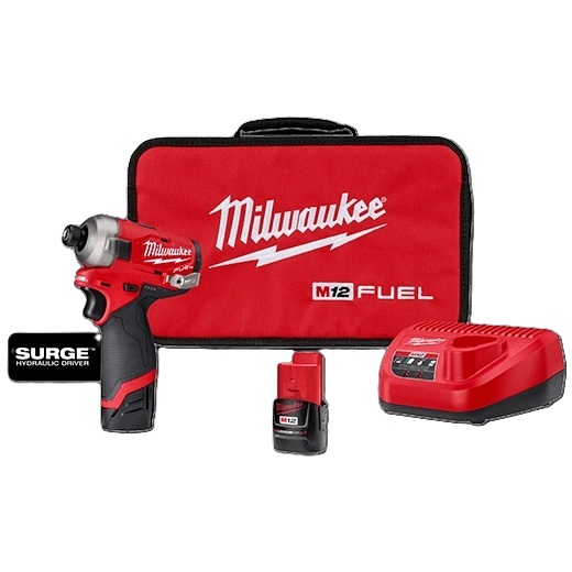 Milwaukee 2551-22 – M12 FUEL SURGE 1/4 Hex Hydraulic Driver Kit – 12V – 0-3200 RPM