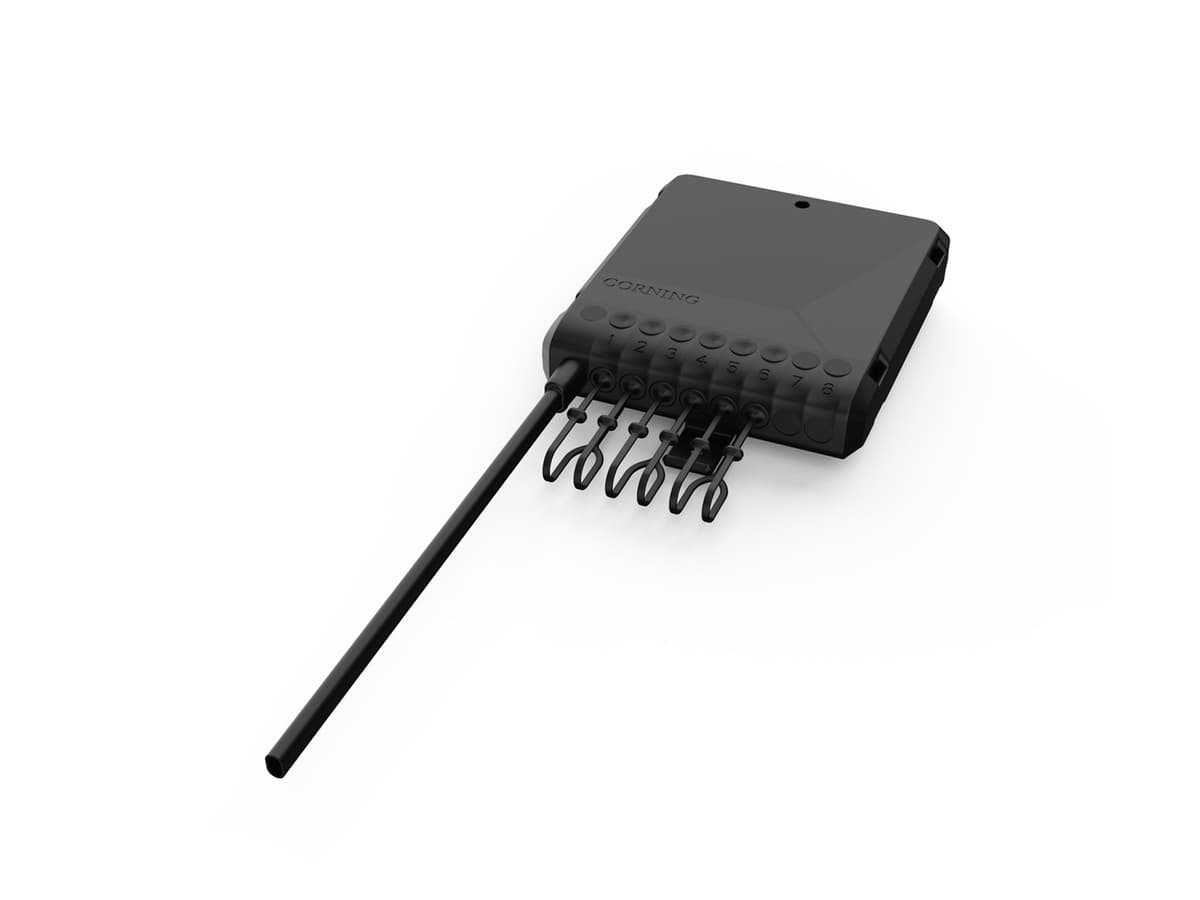 Corning DMA6F1FDD1NC750F0P - 6 Port Evolv Pushlok Terminal W/non-connectorized 6ct Sst Flat Dielectric Drop Cable 750ft Individual Packaging