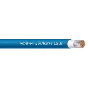 186-units min. Southwire  2 Awg Telcoflex List 2 Class 1 Power Cable Tinned 168 Strand Lszh Blue Cotton Braid - 56975001