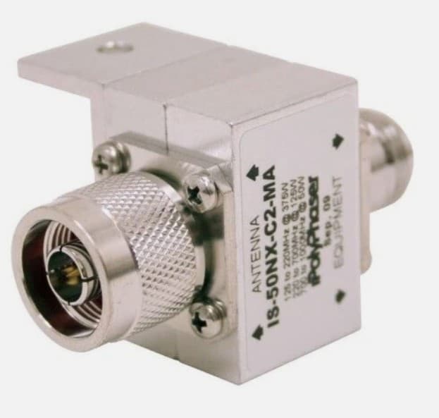 Polyphaser IS-50NX-C2-MA - Type N M/f Coaxial Rf Surge Protector, 125mhz - 1ghz