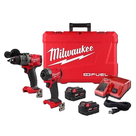 Milwaukee Tool 3697-22 - M18 Fuel 2-piece Combo Kit Hammer Drill Impact Driver 2 Batteries And Case