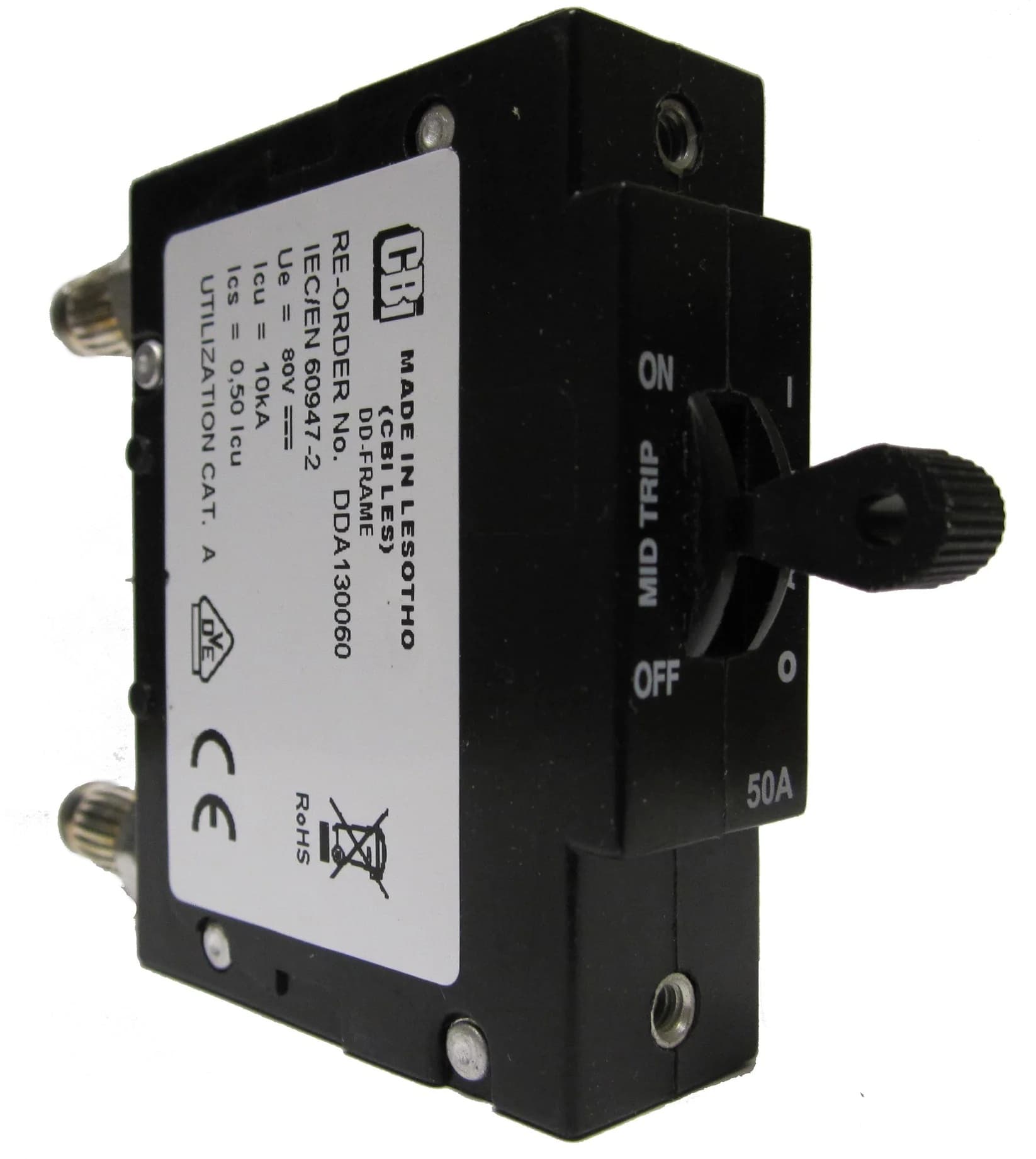 8-units min. General Electric  Breaker 3a, Bullet, Black Handle, Mid Trip, With Alarm Strap - 407998137