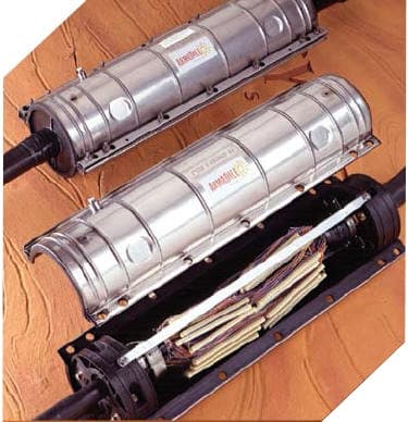 Preformed Line Products 8006394 - Splice Case 6.5-inch X 22-inch Filling Flange Stainless Steel Without Bonding With Drillable End Plates Armadillo