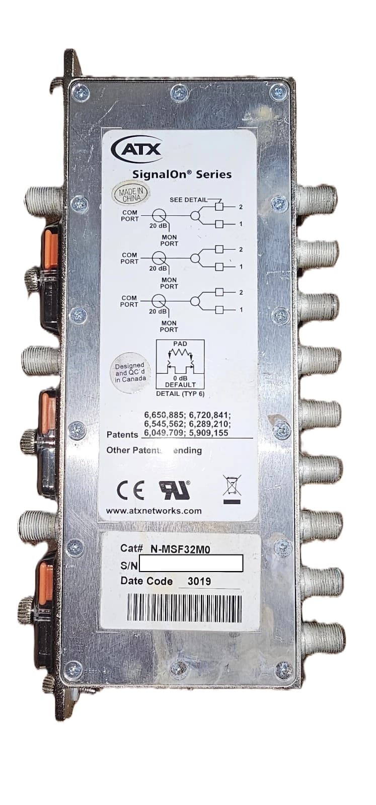24-units min. ATX  3x2:1 Splitter With Monitor, F Connector, 0 Db Default - N-MSF32M0