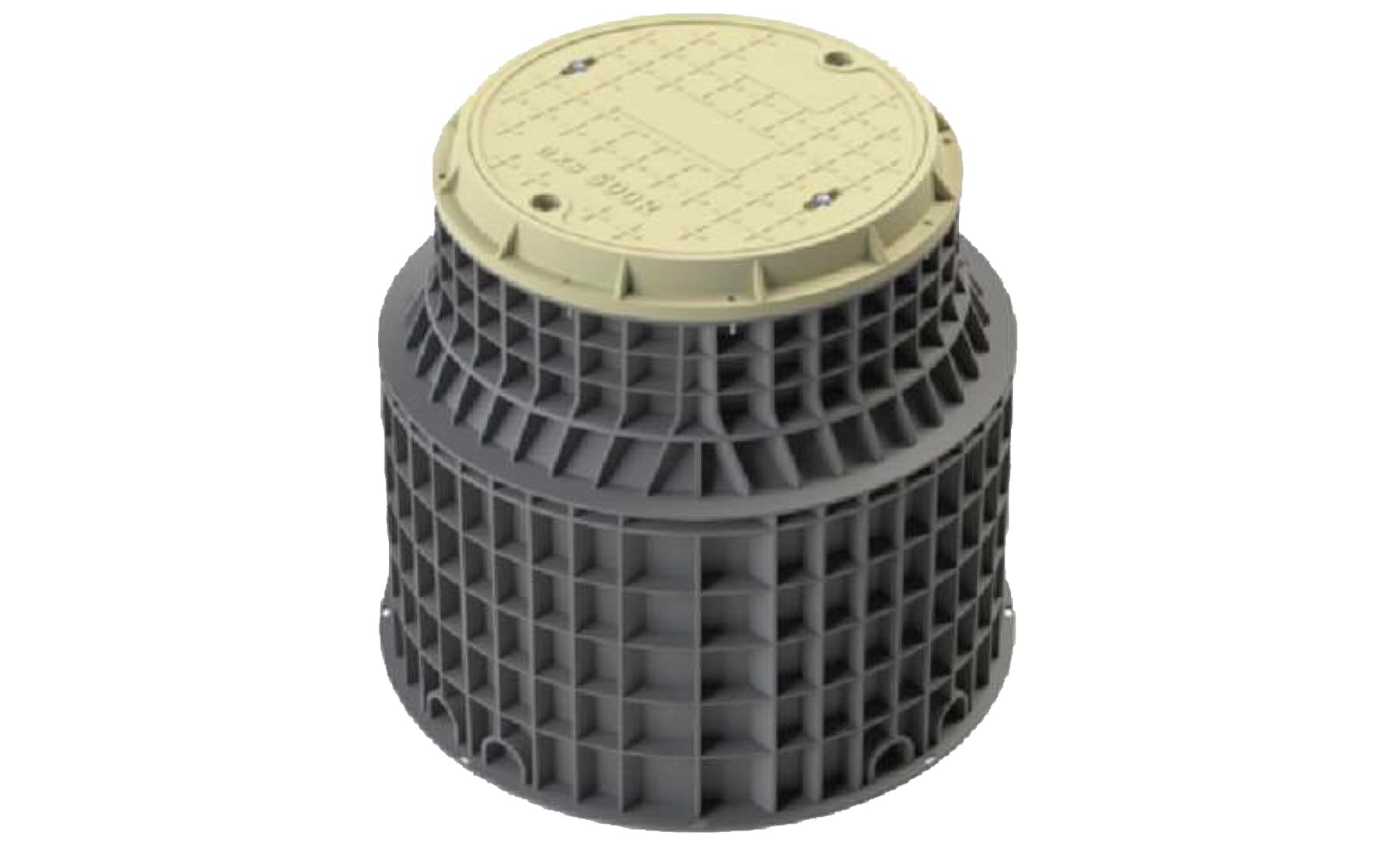 HFCL Limited AXS-500R670-S - Fiber Optic Logo Polypropylene Medium Duty Flared Wall Round Vault, 24.00" Depth, Tier 15