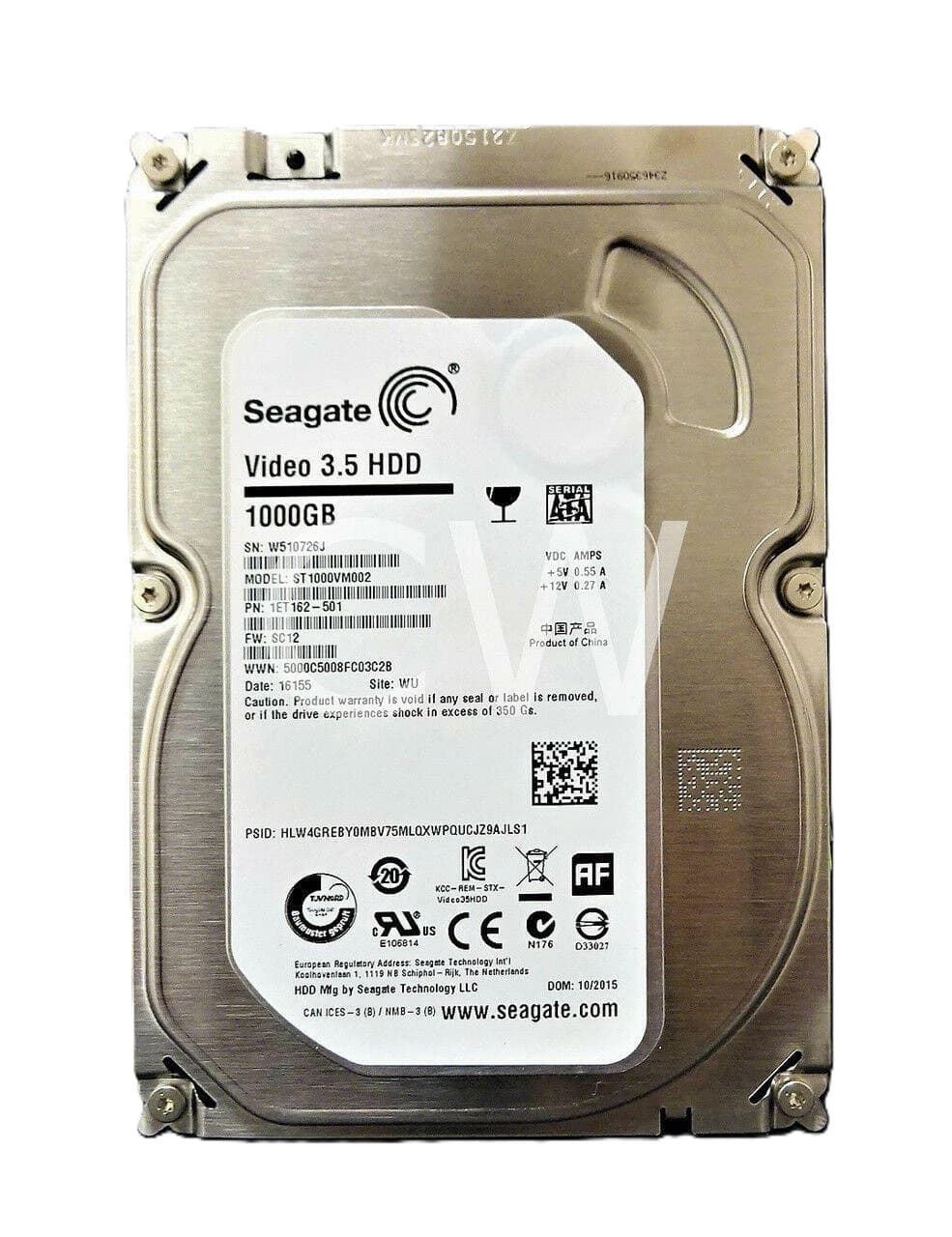 Seagate ST1000VM002 - 1tb Hdd, Repair, Seagate St1000vm002, Assy,sw,prgmd Harddrive,1tb,e8kg7