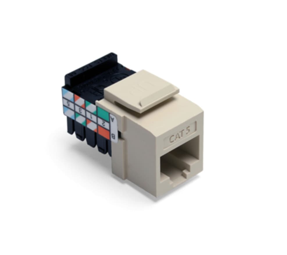 Leviton 41108-RI5 - Cat 5 T568a/b Wiring 8p8c Connector Non-keyed - Ivory