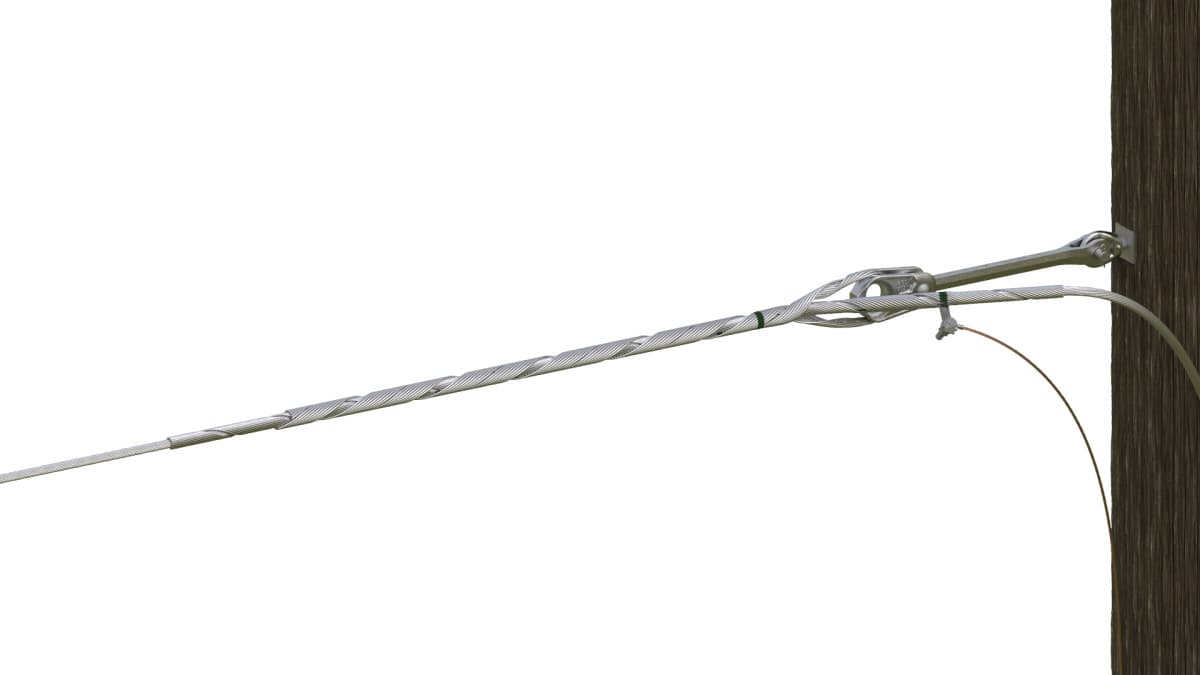 Preformed Line Products 2872100C1E1 - Dead-end Medium Tension 85 Inch Long Cable Od Range .482-510 Inch With Thimble Clevis And Extension Link Orange Fiberlign