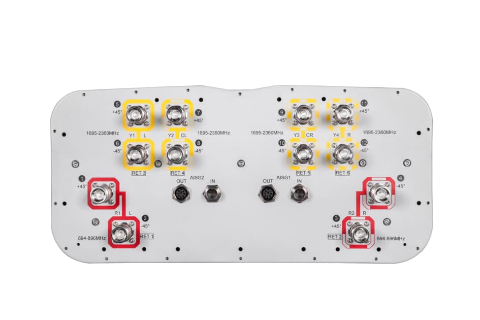 CommScope NNH4-65B-R6N17 - Commscope, Nnh4-65b-r6n17, 12-port Sector Antenna, 4x 694896 And 8x 16952360 Mhz, 65 Hpbw, 6x Rets, 12-port Sector Antenna, 4x 694896 And 8x 16952360 Mhz, 65 Hpbw, 6x Rets