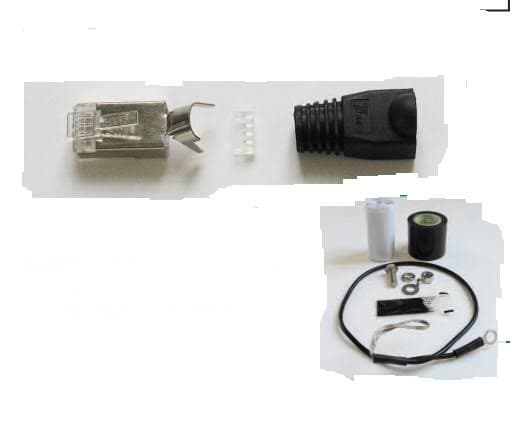 2-units min. Times Microwave Systems  Connector With Ground Lug Boot 25pk - TCAT-RJ-45-25