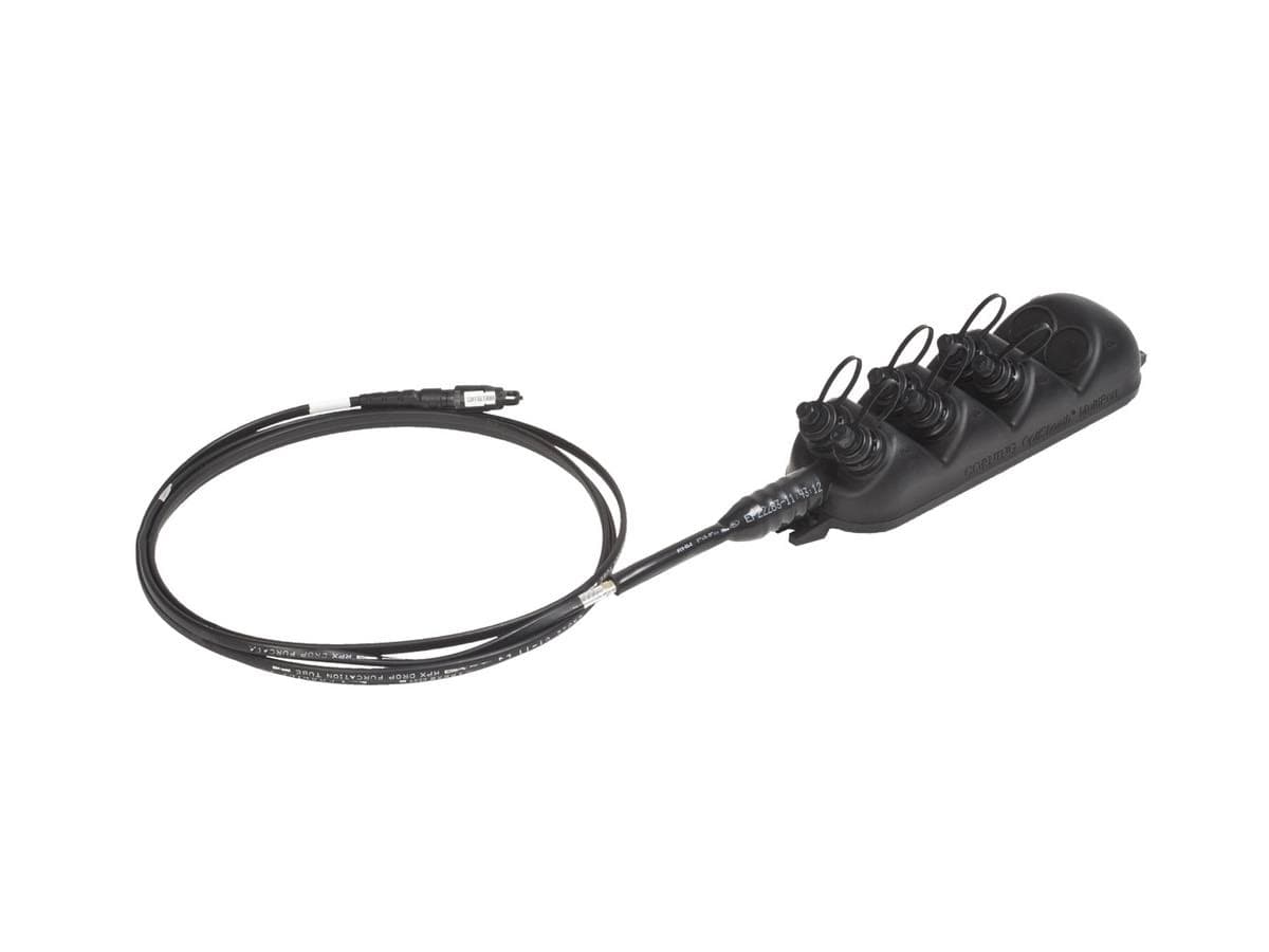 Corning MTB-0644FD010FW - Terminal, Optisheath Multiport Terminal With Optitip Jumper, 6 Port, Singlemode Scapc, Sst Flat Dielectric Drop Cable, 10 Ft
