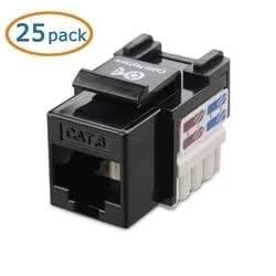 6-units min. Premier  Premier Keystone Style Jack Module (non-ez90) Cat.6 Black Bulk (25/bg) - PT-KJKC6-03-BULK-13