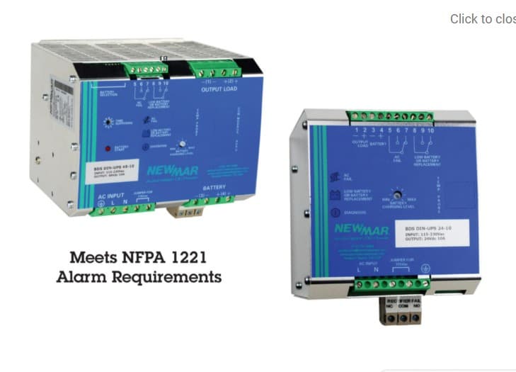 Newmar BDS-DIN-UPS-24-10 - NFPA 24VDC 10A DIN Power System