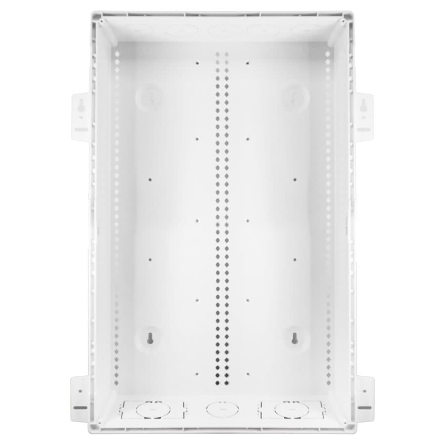 3-units min. Structured Cable Products, Inc.  18" Plastic Media Enclosure- 19”l X 14.25”w X 3.5”, Flush Or Surface Mount – 2x K/o For Elect Gang Box. Large 2.0” Wiring Ko Top/bottom, Ul- 1 Ea/box - HCC-P18-E