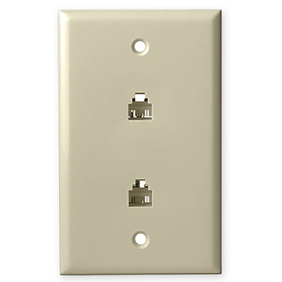 97-units min. Structured Cable Products, Inc.  Dual 4c Telephone - Wall Plate - Ivory - 10 Ea/per Pack - 239-IV