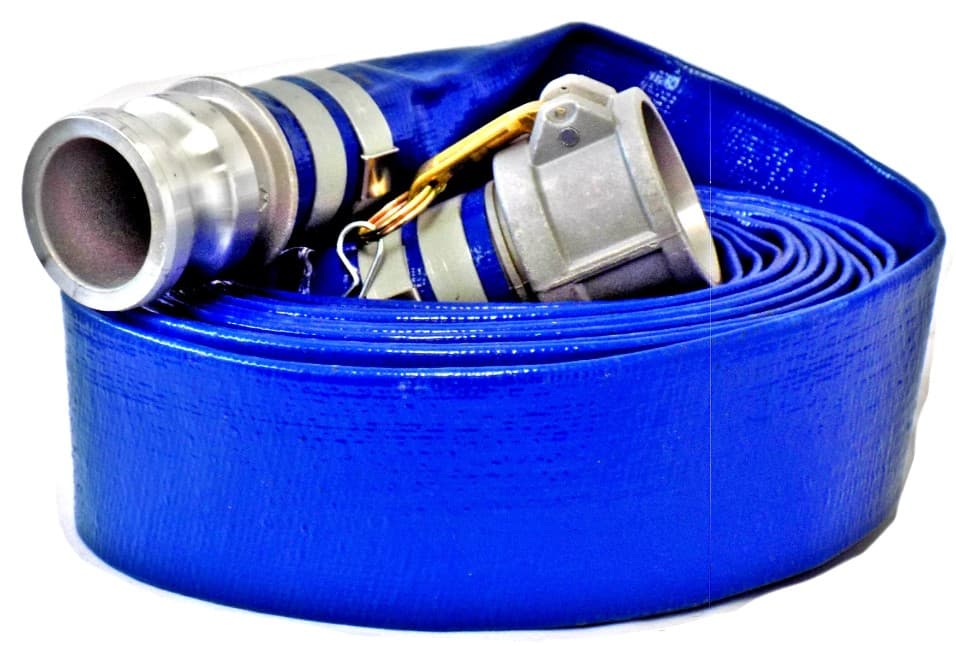 13-units min. Site Drainer DH225QD 2" x 25' Lay Flat Discharge Hose with Quick Connect - DH225QD