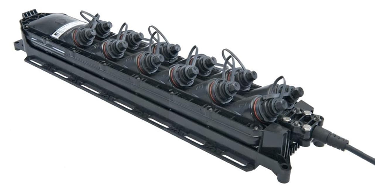 CommScope MST-12MH00-A2000A - 12 Port Hardened Aerial Multiport Terminal Flat Drop Dielectric 2000ft Reverse Spool