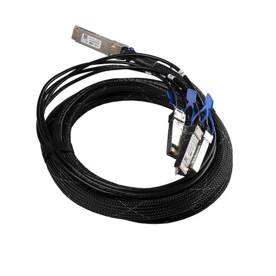 Mikrotik XQBC0003-XS - A Qsfp28 To 4x Sfp28 Break-out Cable. Allows Connecting Multiple 25-gigabit Devices To Your Ccr2216/crs504 Devices.