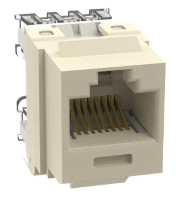 Premier PT-KJKC6-52-BULK - Jack Module Insert Category 6 Rj45 In Electric Ivory.  Universal Color Code Labelling For Split Pair 110 Style Punchdown Termination.  Jack Module Can Be Used With The Premier Pt-ez90 Termination Tool.  Bulk Package Of 25 Jacks Bx=pk/ph