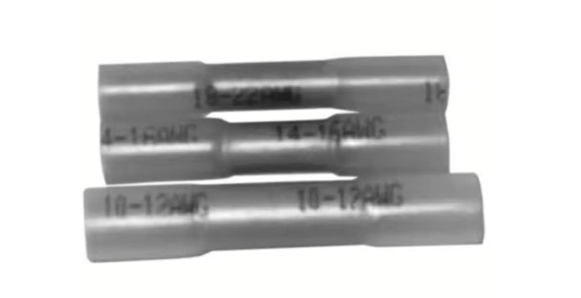 Burndy YHSS14 - Heat Shrink Butt Splice, 14-16 Awg, 1.50" L, Serrated Bbl, Tin Plated