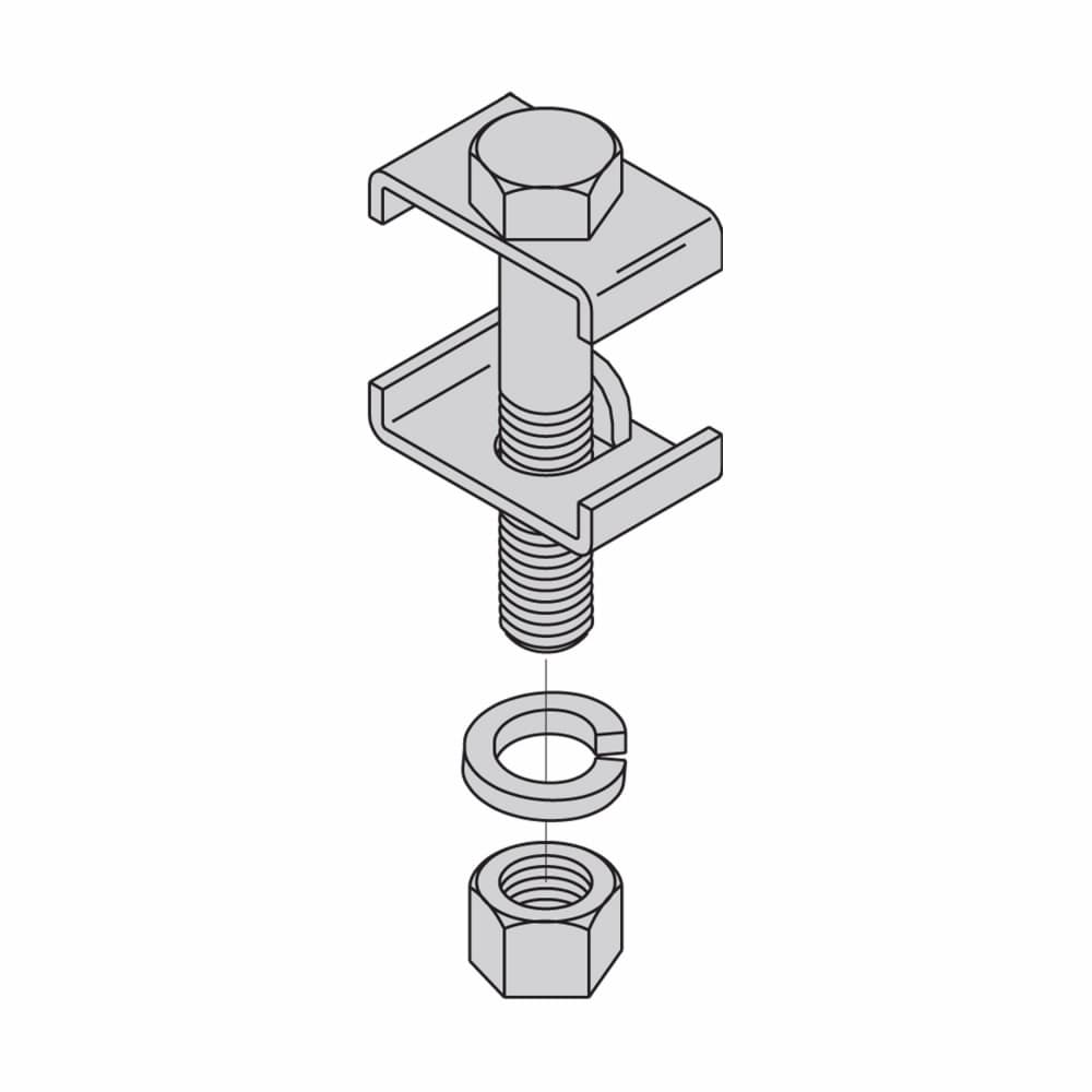 B-Line SB2212BYZ - Eaton Auxiliary Support Kit Astm A1011 Steel 2 Framing Clips And 1 2ln-13 Hardware Support Framing Size 2ln X 0 38ln Yellow Zinc Wall Angle Framing Clip Kit