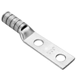12-units min. Burndy  Copper Compression Lug, 2 Hole W/ Inspection Window, 4/0 Flex, 1/4 Stud, 5/8 Stud Hole Spacing, Short Barrel, Tin Plated - YAV28L2TC14FX