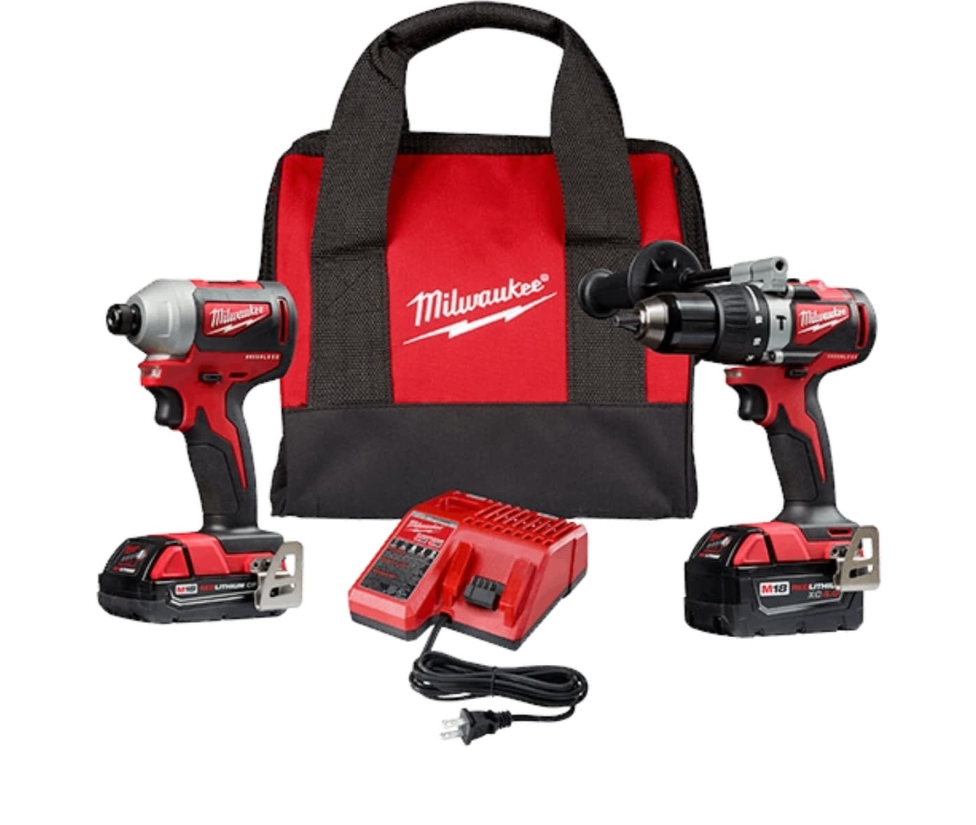 Milwaukee Tool 2893-22CX - M18 Brushless 2-tool Combo Kit, Hammer Drill/impact Driver