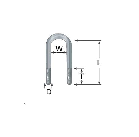 Valmont UB1400 - 1/2 X 2 X 4 U-bolt Assembly
