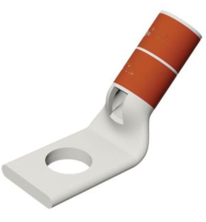 Burndy YA2CL245 - Lug Crimp N-insul 1 Hole 2ga  45 Degree 1/4in Stud Brown