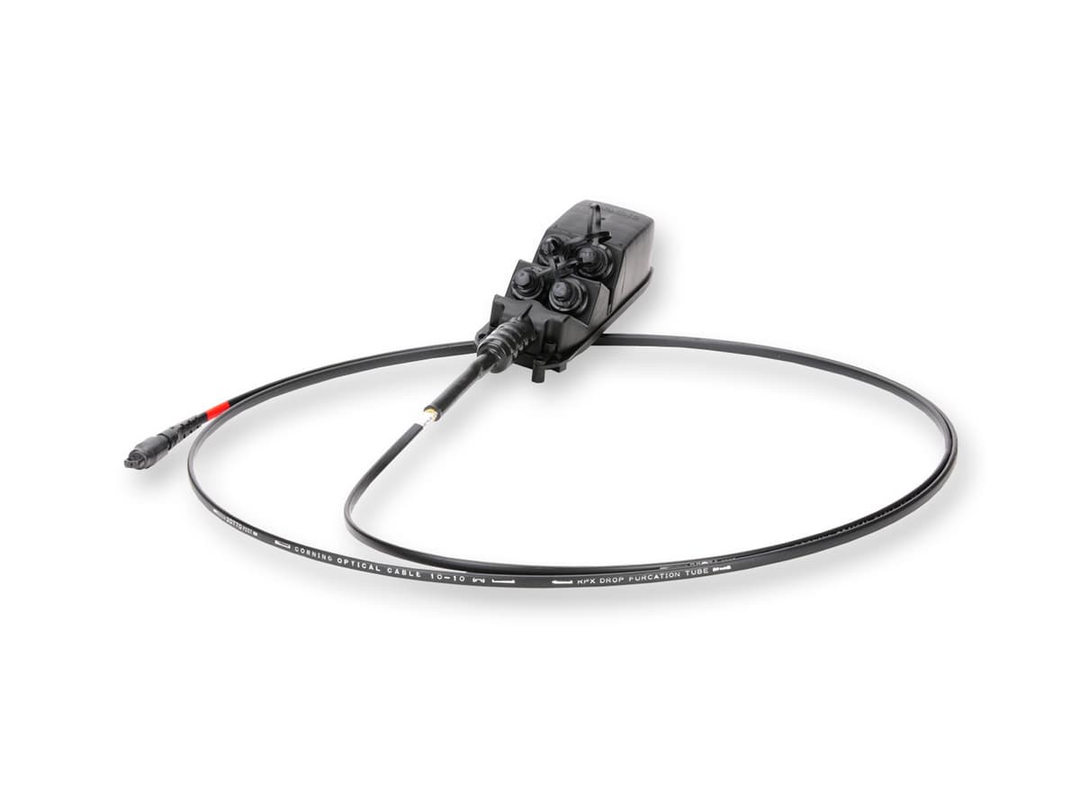 Corning MTB-0444FD200FW-P - Terminal, Optisheath Multiport Terminal With Optitip Jumper, 4 Port, Singlemode Scapc, Sst Flat Dielectric Drop Cable, 200 Ft, Individual Packaging