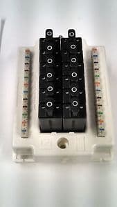 TII Technologies Inc 1512GT - 12 Pair Protector Block With 110 Termination In And Out Loaded With 230 Volt Gas Tube
