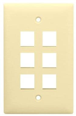 Oldcastle Infrastructure 135-0253 - Faceplate 6 Port Single Gang Electric Ivory