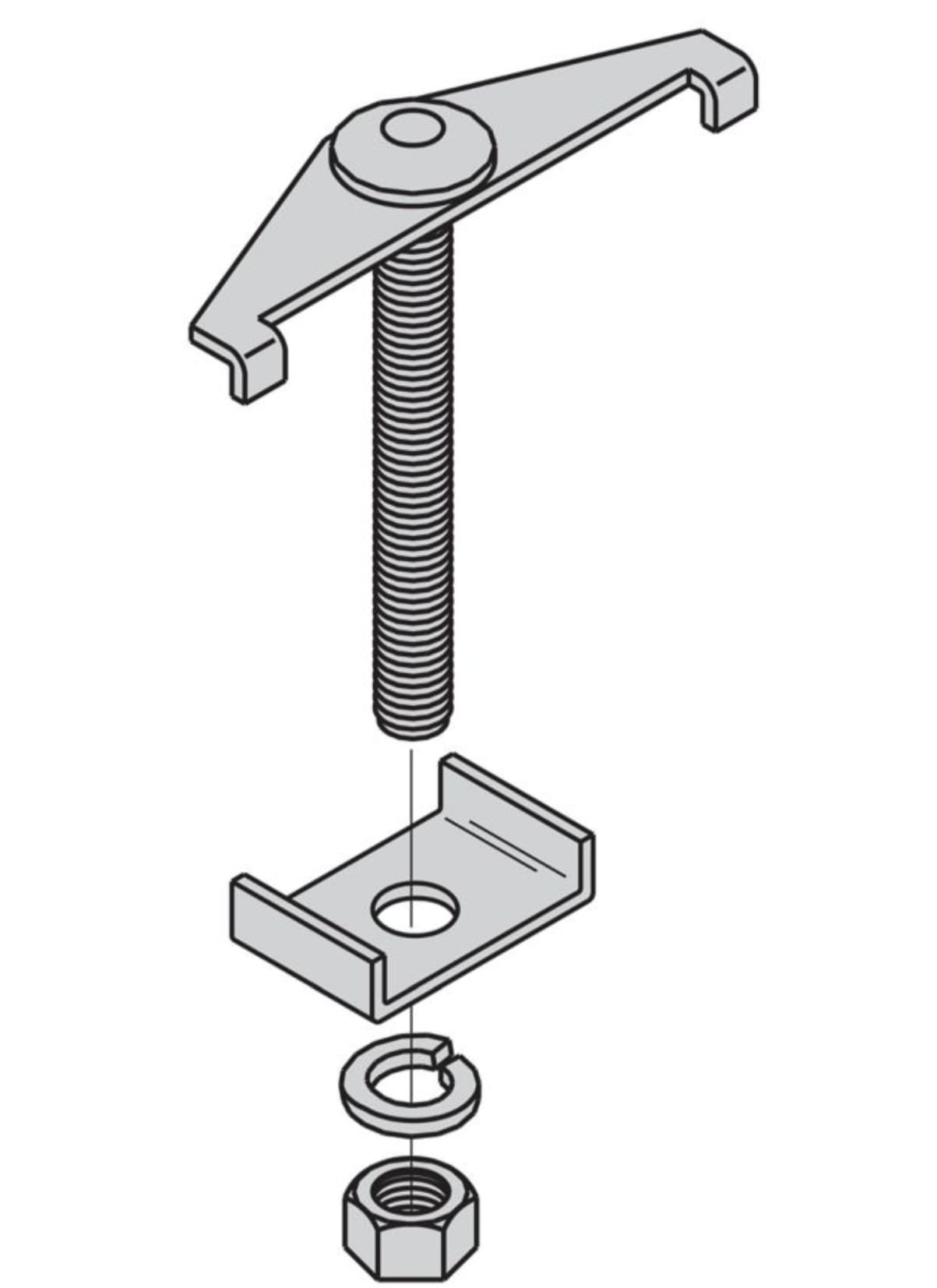 B-Line SB2003F2YZ - Spanner Clip Kit  2in Runway Height Use With 3/8in X 2in Bar Yellow Zinc Upc 79903801568