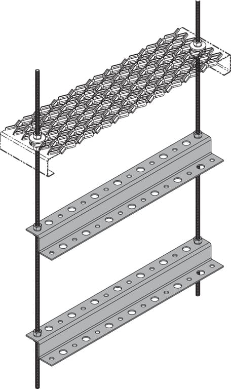 Rosenberger C20-145-006 - Universal Z-bracket Trapeze Kit For 24 Triple Level Bridge- Equipped With 3/8 X 36 Stainless Steel Threaded Rod 42 Snap-ins And 36 Butterfly Hangers