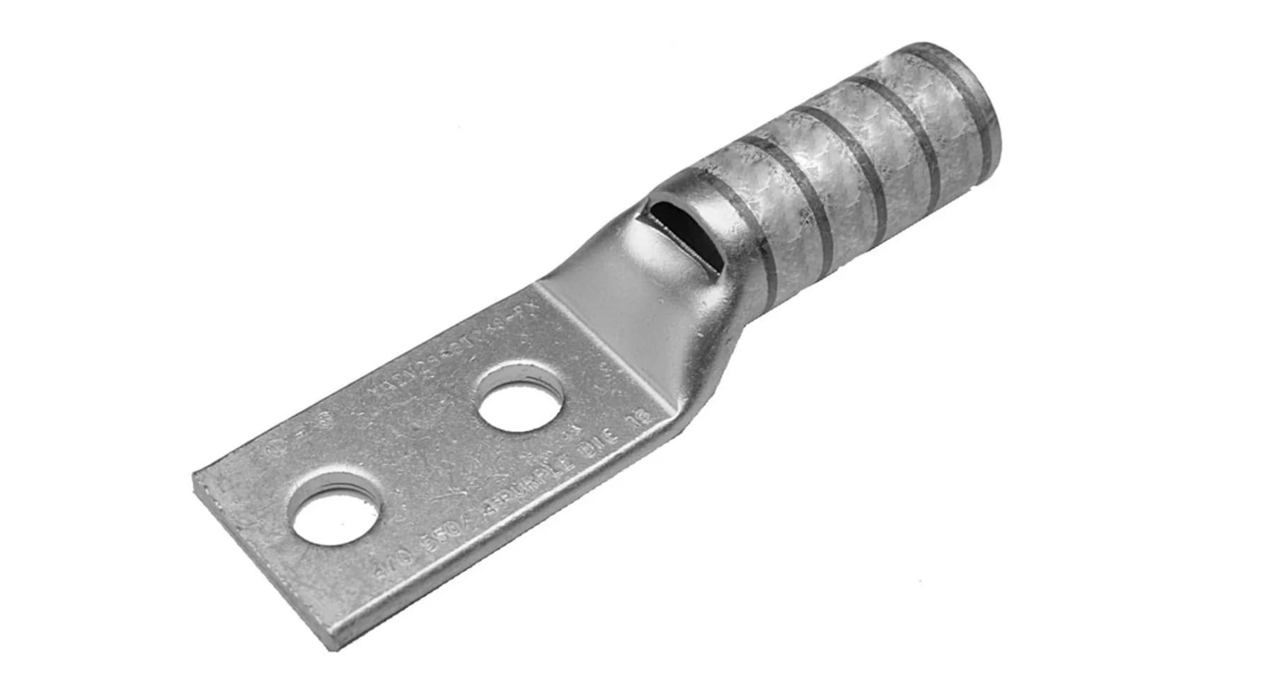 Burndy YAZV102TC14 - Copper Lug - 14/10str - 1/4x5/8cc/long Barrel Tin Plated Copper Terminals With Inspection Window